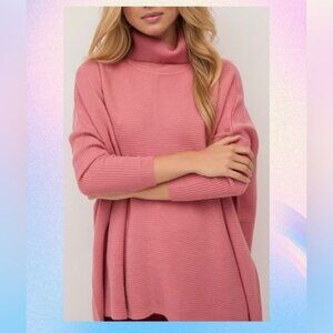 New York & Company Women Batwing-Sleeve Turtleneck Tunic Sweater XXL